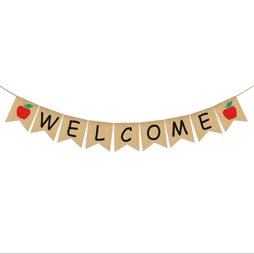 Back to School Welcome Burlap Banner